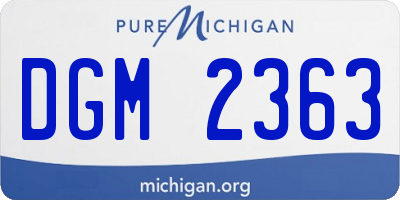 MI license plate DGM2363