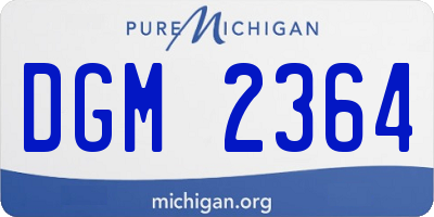 MI license plate DGM2364