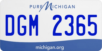 MI license plate DGM2365