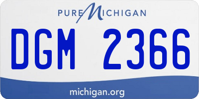 MI license plate DGM2366