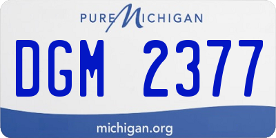 MI license plate DGM2377