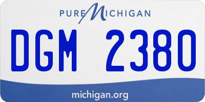 MI license plate DGM2380