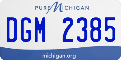 MI license plate DGM2385
