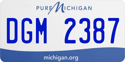 MI license plate DGM2387