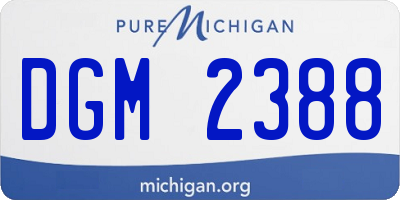 MI license plate DGM2388