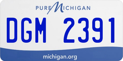 MI license plate DGM2391