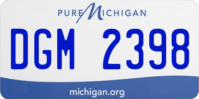 MI license plate DGM2398