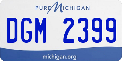 MI license plate DGM2399