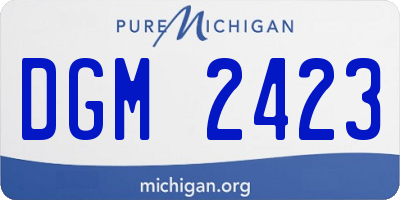 MI license plate DGM2423