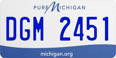 MI license plate DGM2451