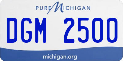 MI license plate DGM2500