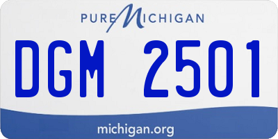 MI license plate DGM2501