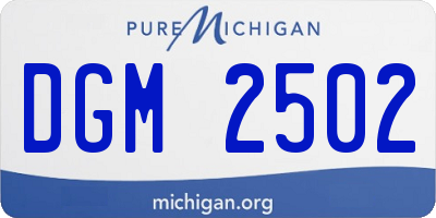MI license plate DGM2502