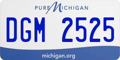 MI license plate DGM2525