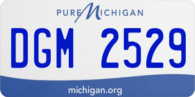 MI license plate DGM2529