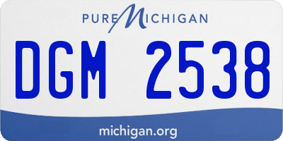 MI license plate DGM2538