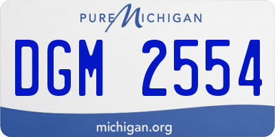 MI license plate DGM2554