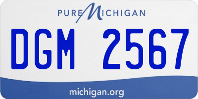 MI license plate DGM2567