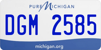MI license plate DGM2585