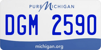 MI license plate DGM2590