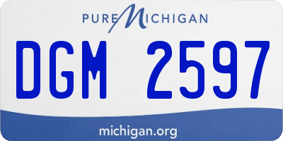 MI license plate DGM2597