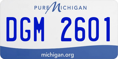 MI license plate DGM2601