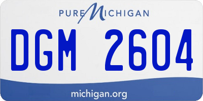 MI license plate DGM2604