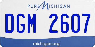 MI license plate DGM2607