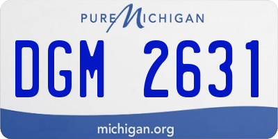 MI license plate DGM2631