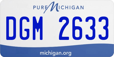 MI license plate DGM2633