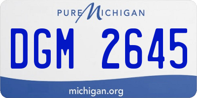 MI license plate DGM2645