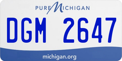 MI license plate DGM2647