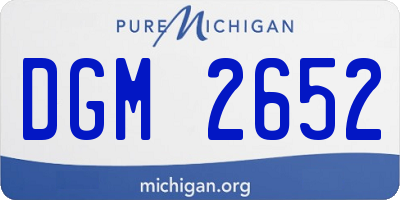 MI license plate DGM2652