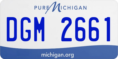 MI license plate DGM2661