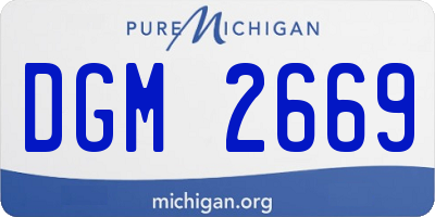 MI license plate DGM2669