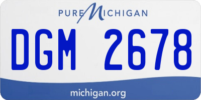 MI license plate DGM2678