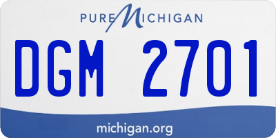 MI license plate DGM2701
