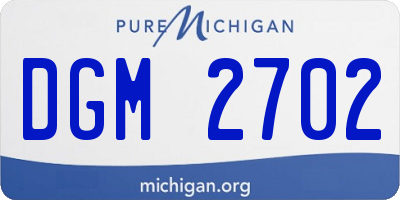 MI license plate DGM2702