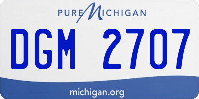 MI license plate DGM2707
