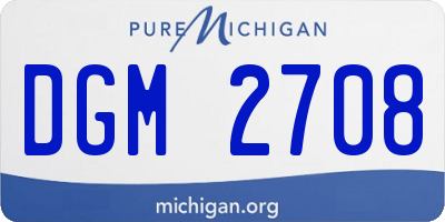 MI license plate DGM2708
