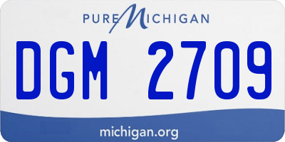 MI license plate DGM2709