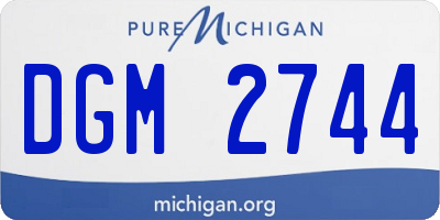 MI license plate DGM2744