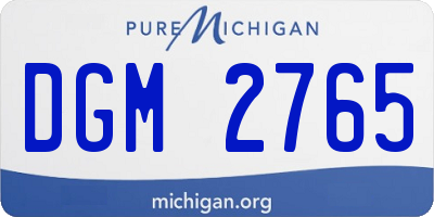 MI license plate DGM2765