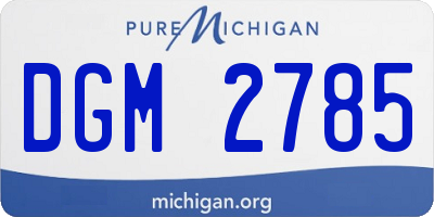 MI license plate DGM2785