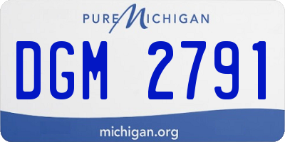 MI license plate DGM2791