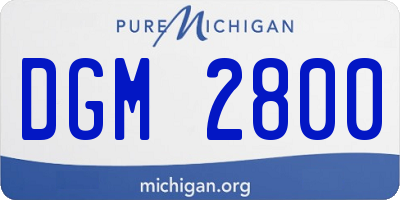 MI license plate DGM2800