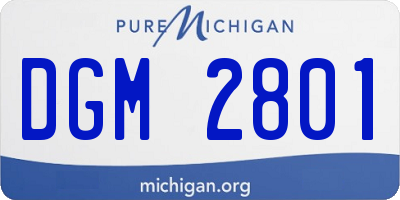 MI license plate DGM2801