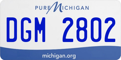 MI license plate DGM2802