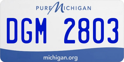 MI license plate DGM2803