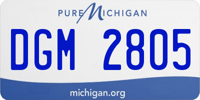 MI license plate DGM2805
